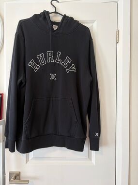 Hurley Black Hoodie with White Logo